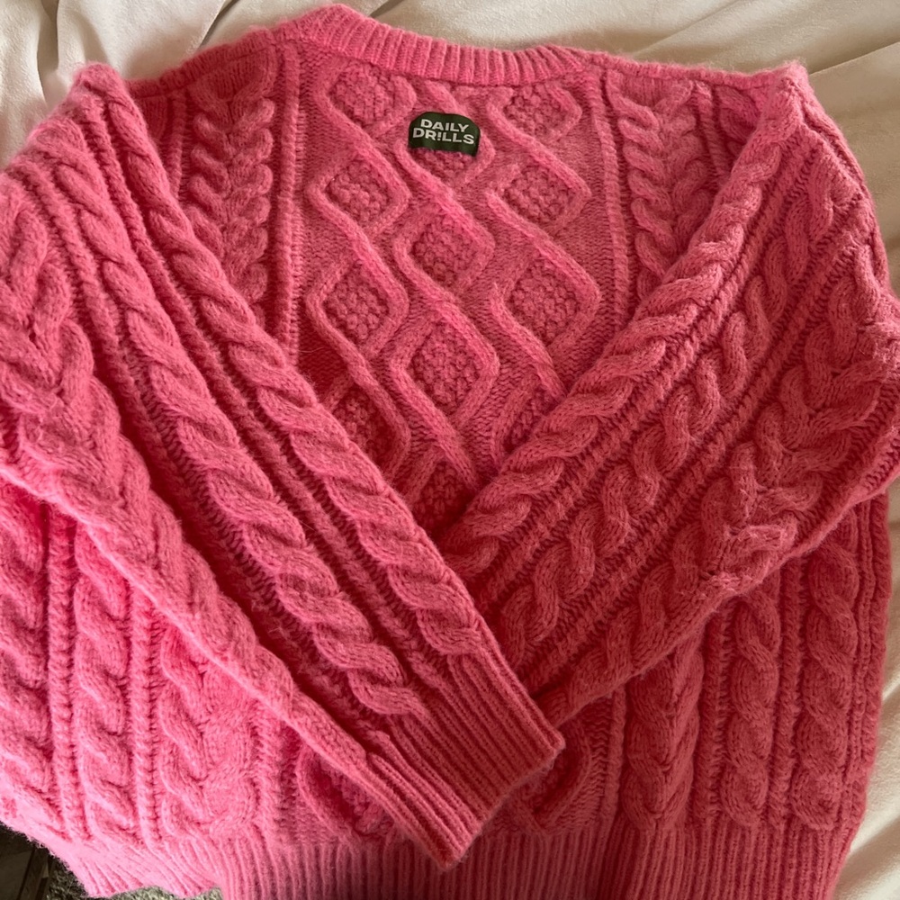 Daily Drills pink sweater